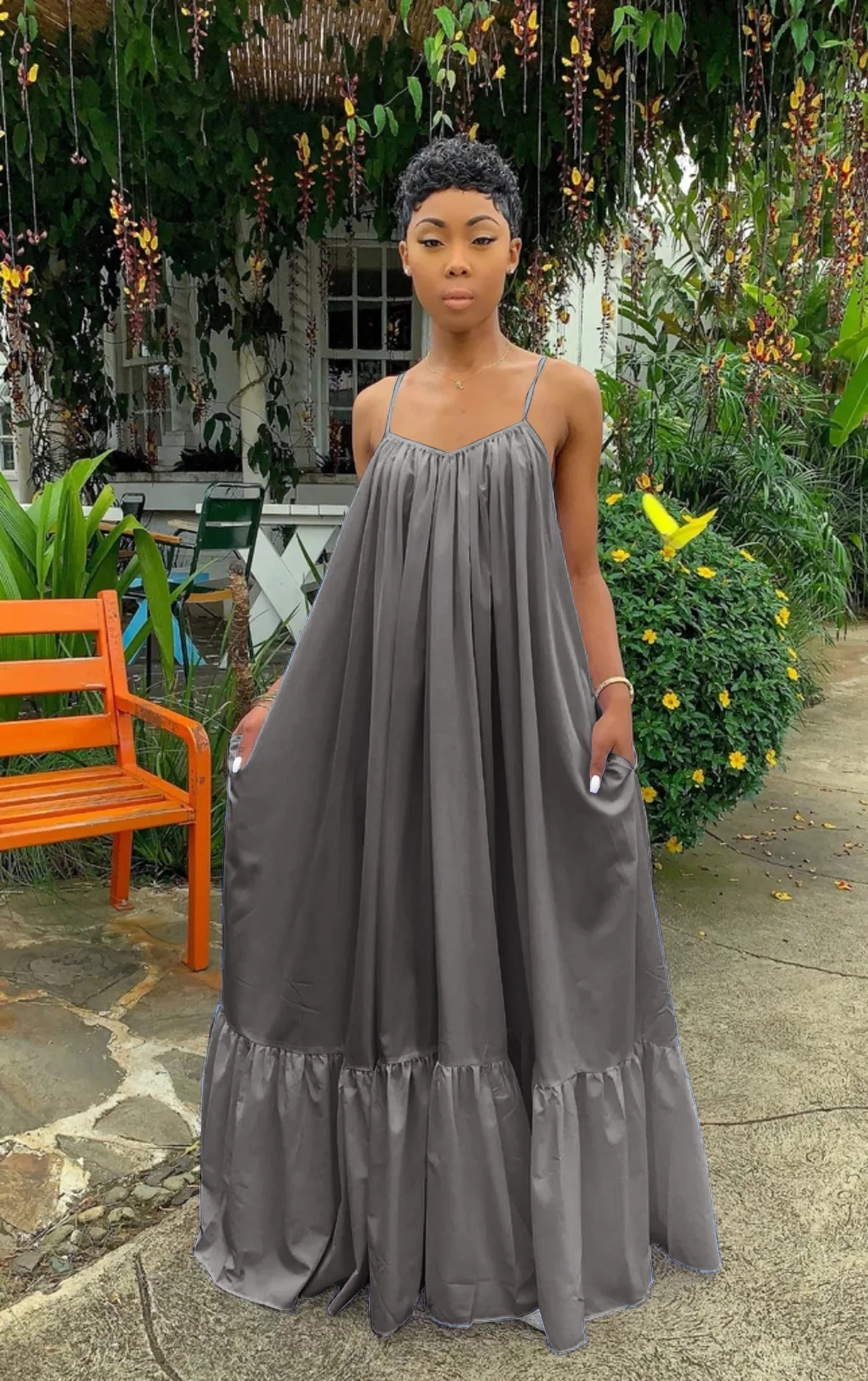 CMYAYA Women Summer Long Maxi Dress Sexy Sleeveless Strap Loose Beach Party Night Club Bandage Female S-5XL Dresses Vestido