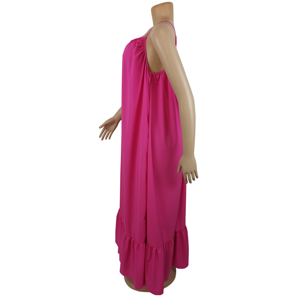 CMYAYA Women Summer Long Maxi Dress Sexy Sleeveless Strap Loose Beach Party Night Club Bandage Female S-5XL Dresses Vestido