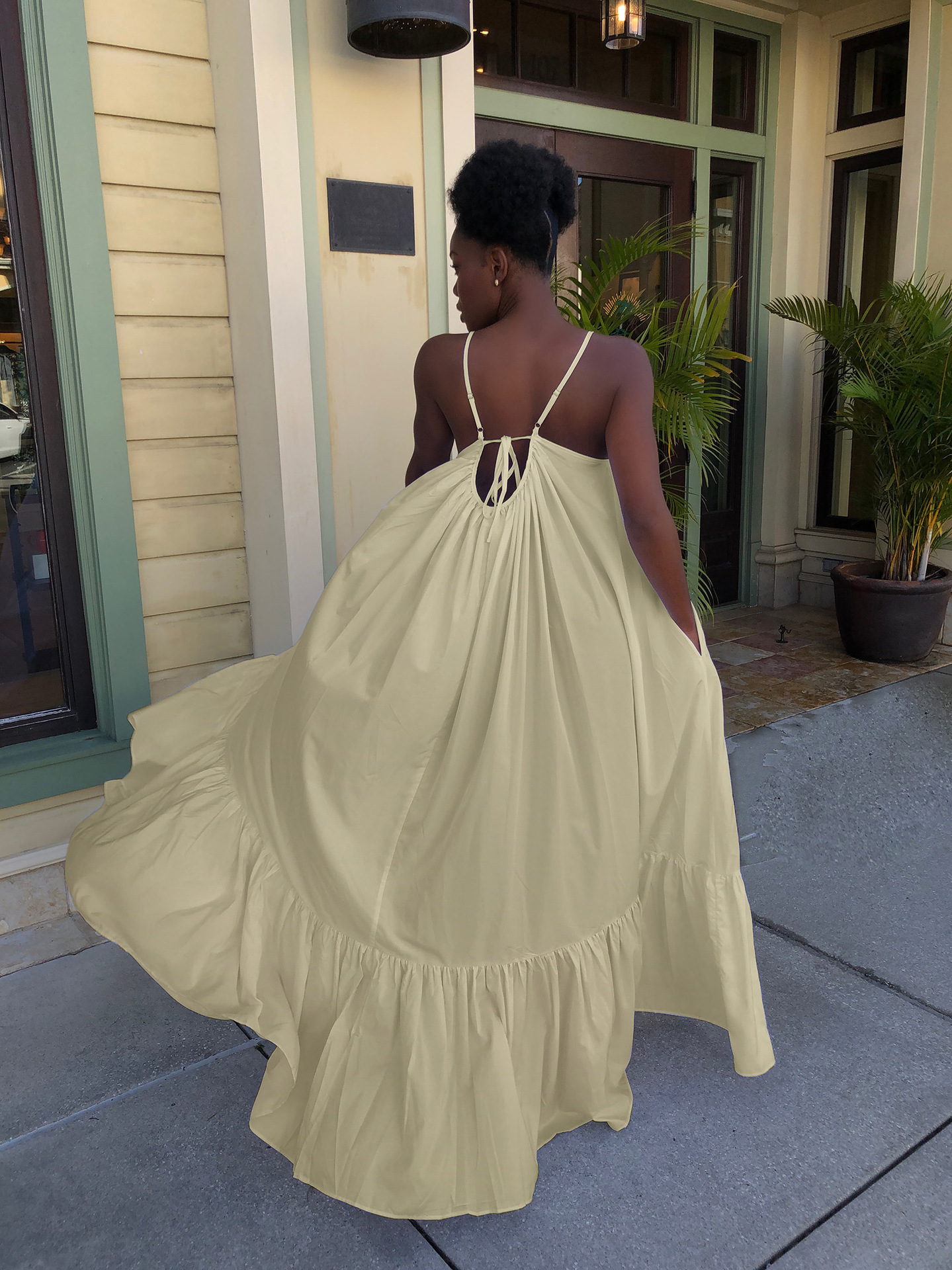 CMYAYA Women Summer Long Maxi Dress Sexy Sleeveless Strap Loose Beach Party Night Club Bandage Female S-5XL Dresses Vestido