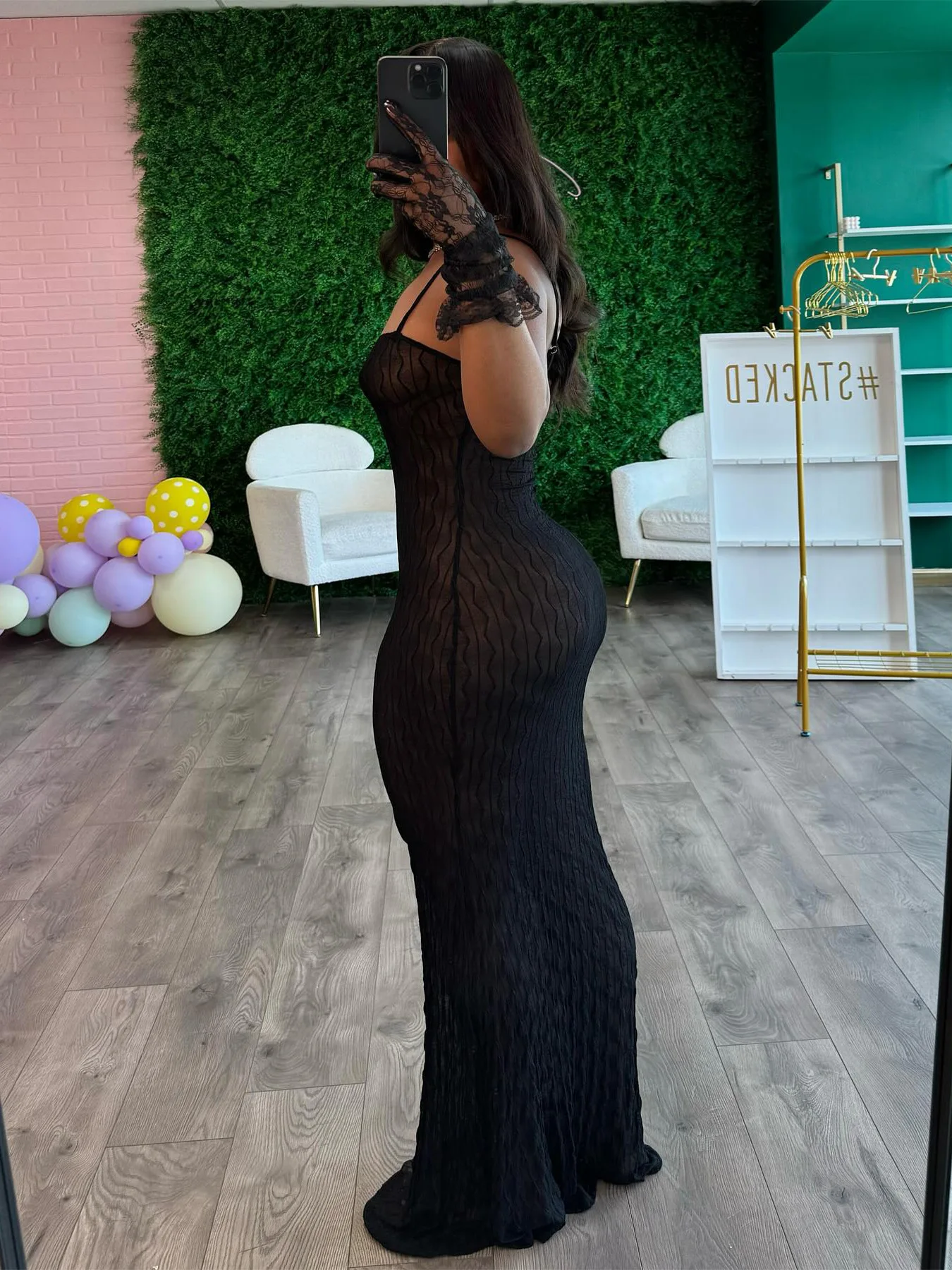 CM.YAYA Women White Lace See Through Sleeveless Long Maxi Dress Summer Evening Birthday Sexy Night Club Party Dresses Vestidos