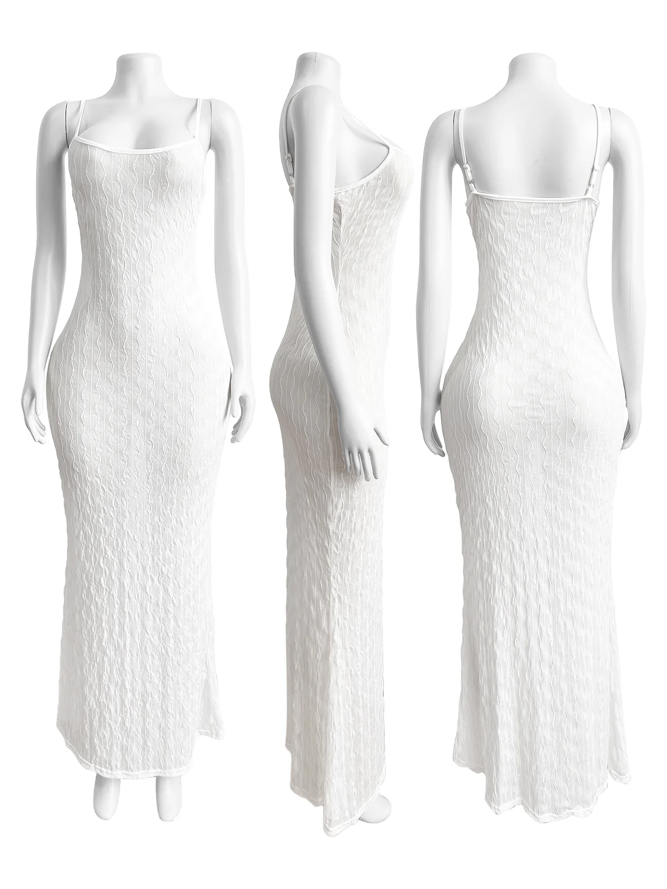 CM.YAYA Women White Lace See Through Sleeveless Long Maxi Dress Summer Evening Birthday Sexy Night Club Party Dresses Vestidos