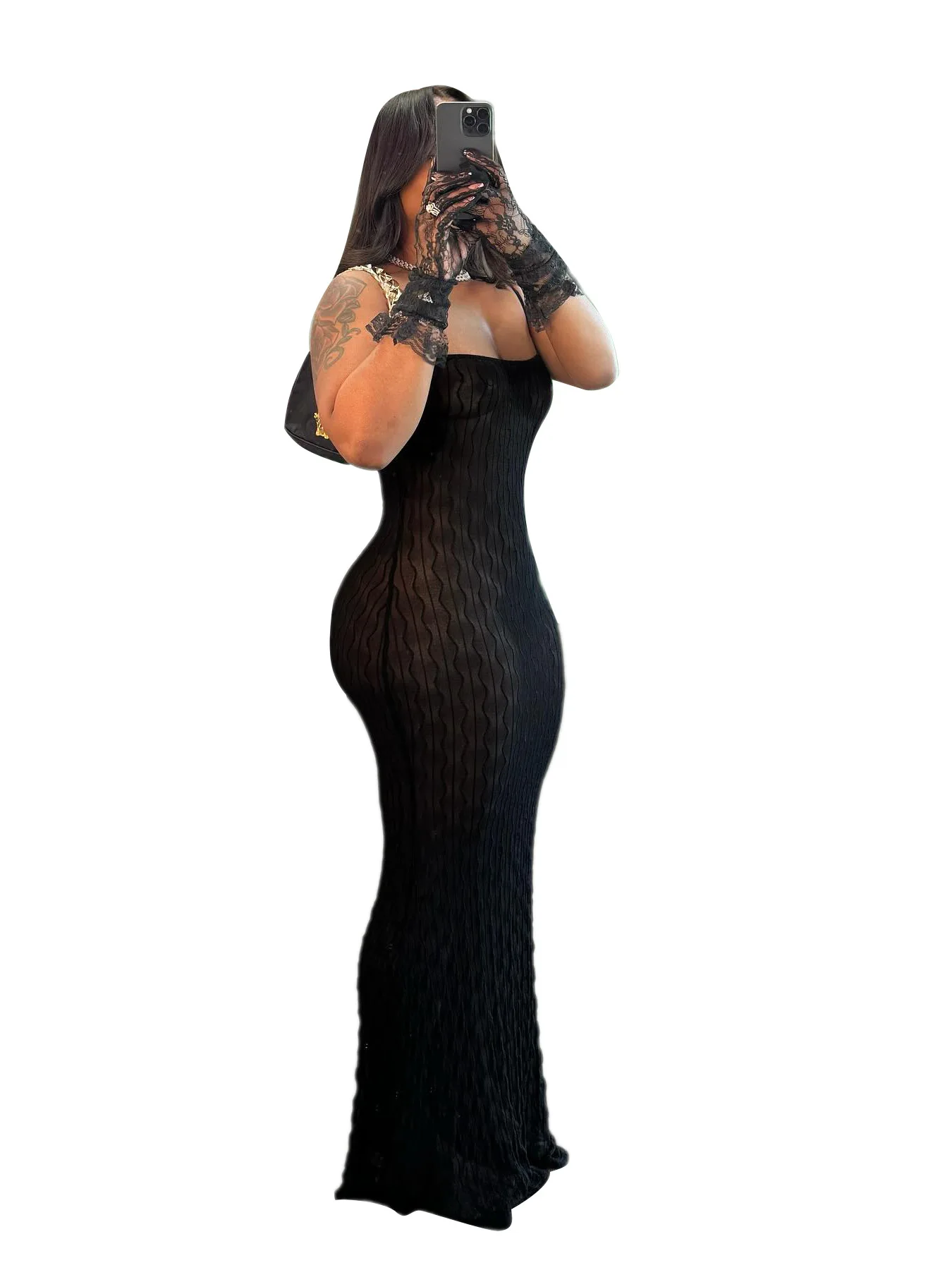 CM.YAYA Women White Lace See Through Sleeveless Long Maxi Dress Summer Evening Birthday Sexy Night Club Party Dresses Vestidos