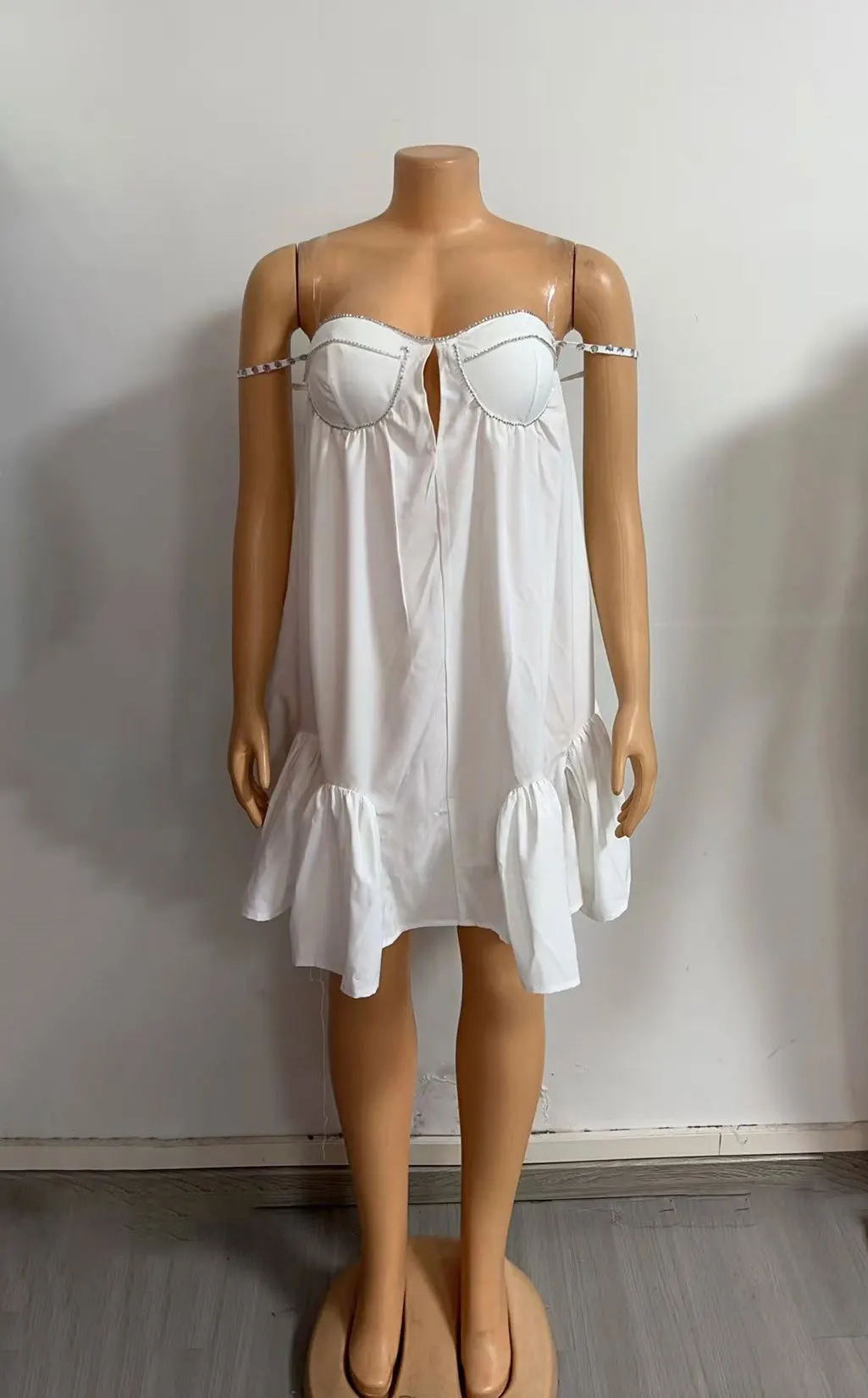 CM.YAYA Women Strapless Big Swing Loose Sleeveless Ball Gown Dress 2025 Beach Vacation Evening Night Party Vestidos Sexy Dresses