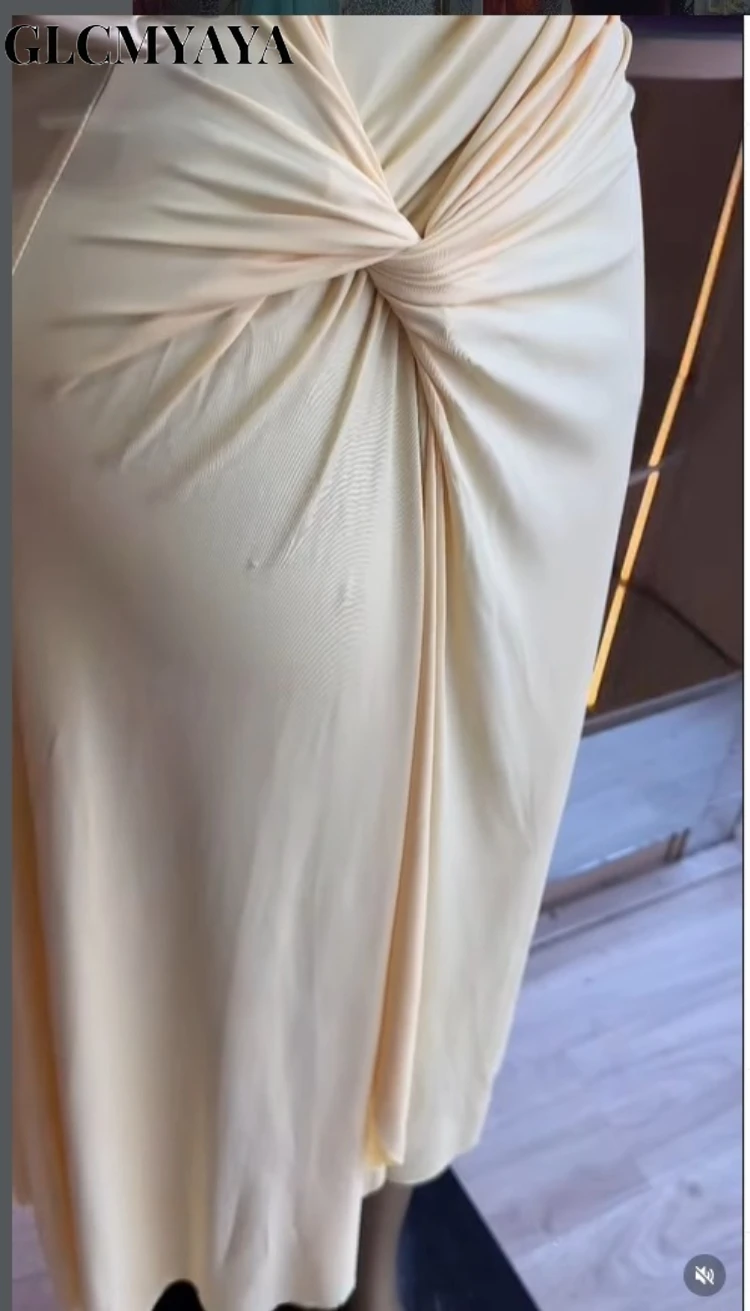 CM.YAYA Women's Knot Waist A-line Stacked Ruched Midi Maxi Formal Dress 2026 Education Party Cocktail Night Out Long Dresses