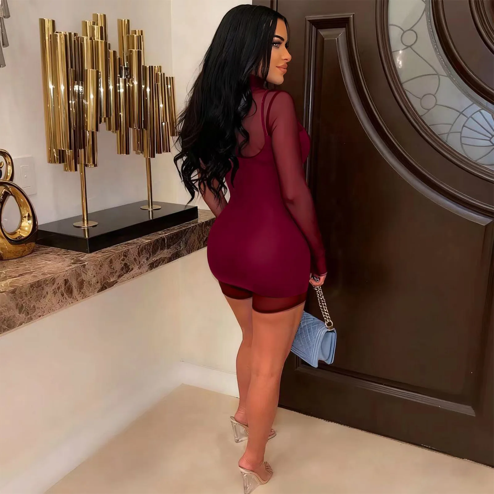 GLCMYAYA Fashion Women's Set Full Sleeve Playsuits and Strap Dress 2026 Fall Active Street Two 2 Piece Sets Outfit Tracksuit