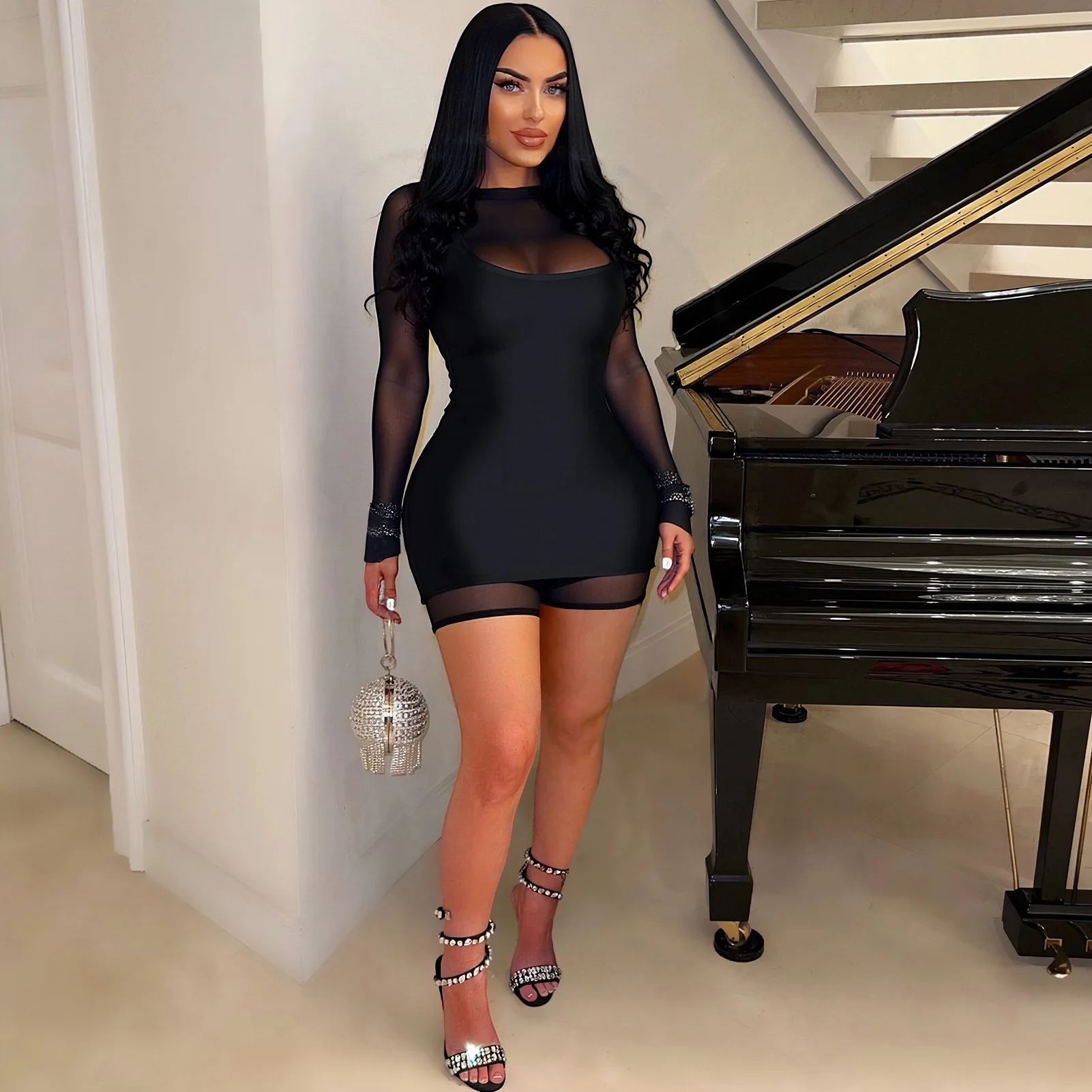 GLCMYAYA Fashion Women's Set Full Sleeve Playsuits and Strap Dress 2026 Fall Active Street Two 2 Piece Sets Outfit Tracksuit