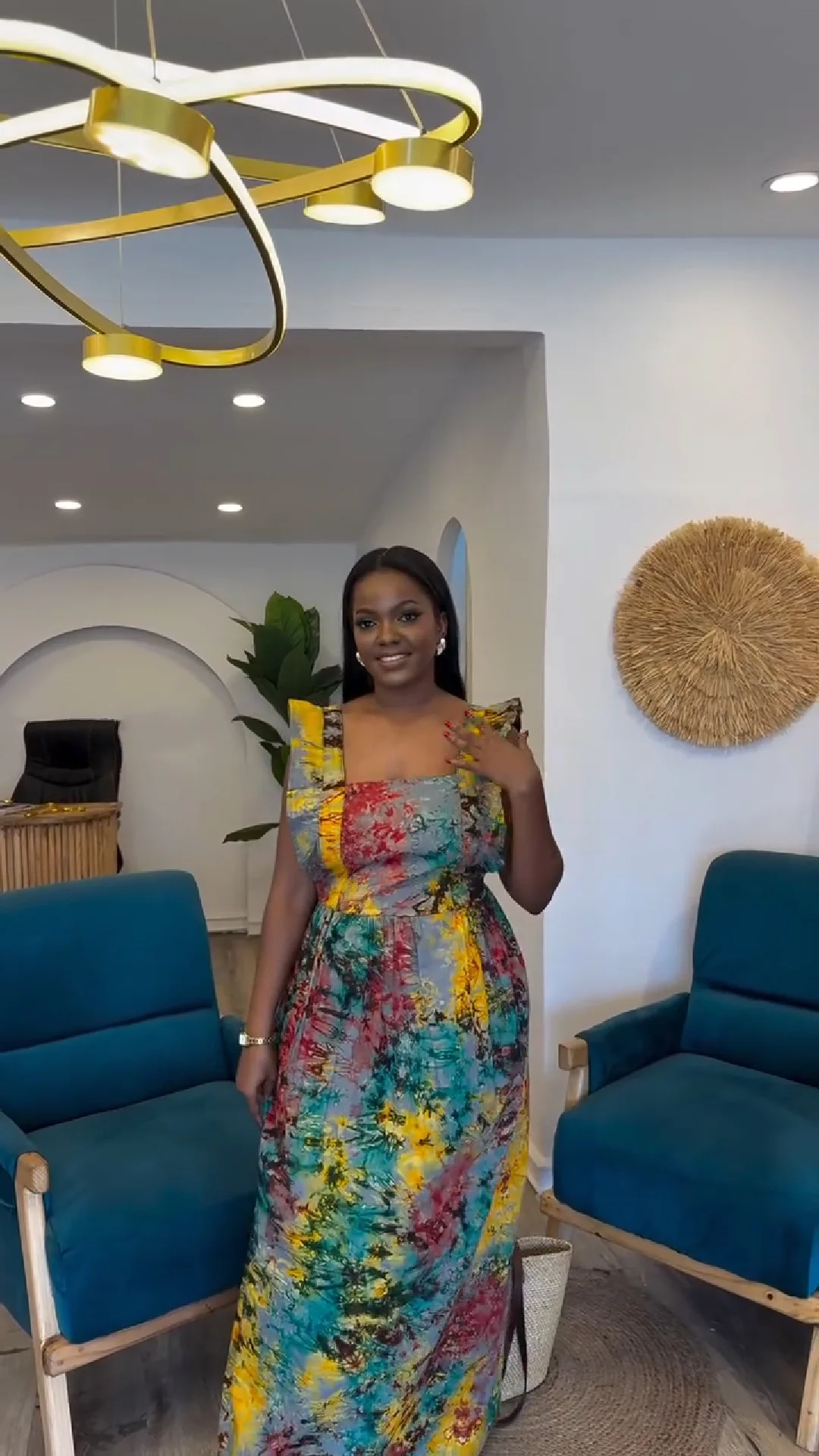 CM.YAYA Elegant Women Tie Dye Print Ruffles Sleeveless Floor-Length Long Dress African Evening Beach Party Birthday Sexy Dresses CM.YAYA Elegant Women Tie Dye Print Ruffles Sleeveless Floor-Length Long Dress African Evening Beach Party Birthday Sexy Dresses