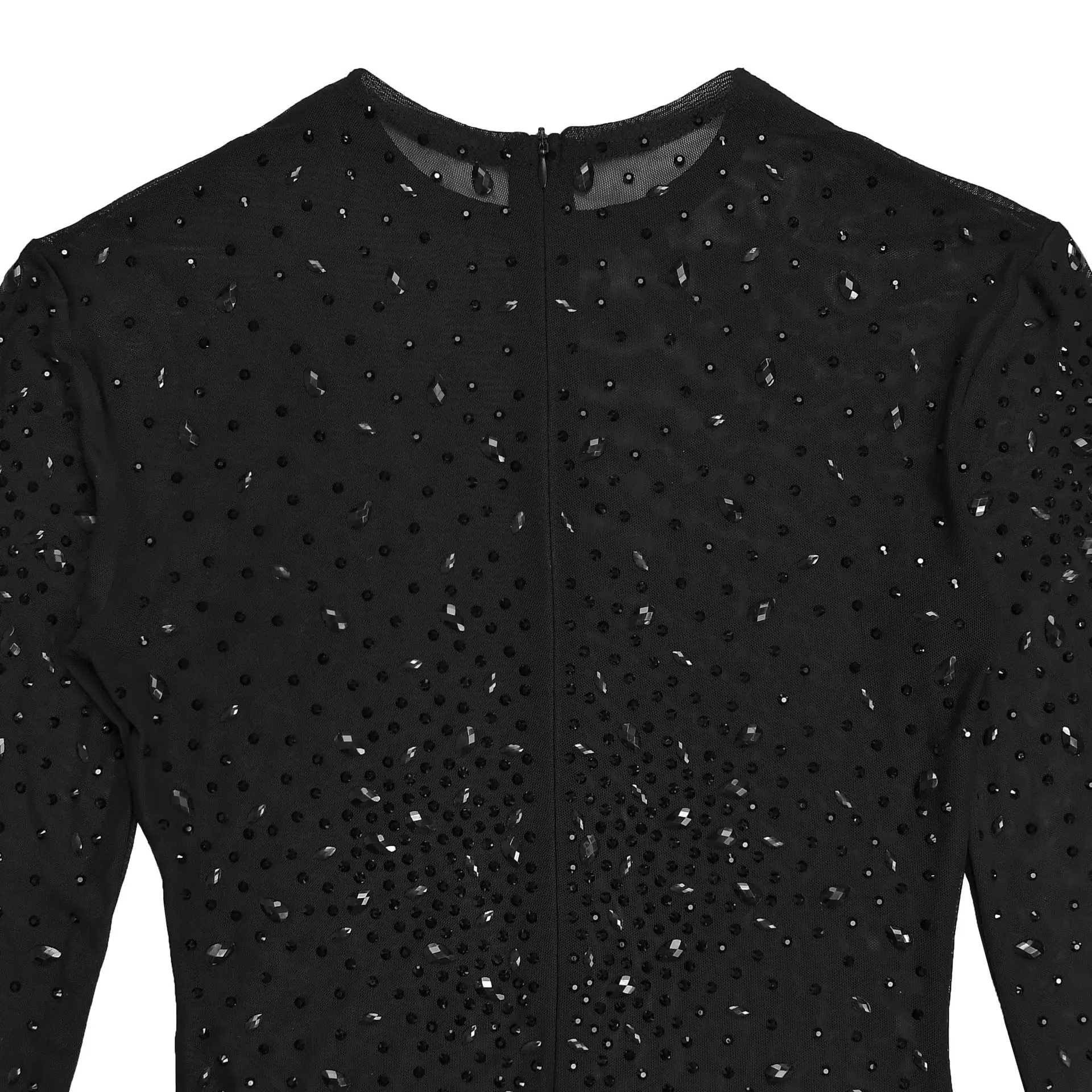 CM.YAYA Women O-neck Long Sleeve Mesh Diamonds Hot Rhinestones Long Dress 2026 Birthday Bodycon Mermaid Maxi Dresses Vestidos