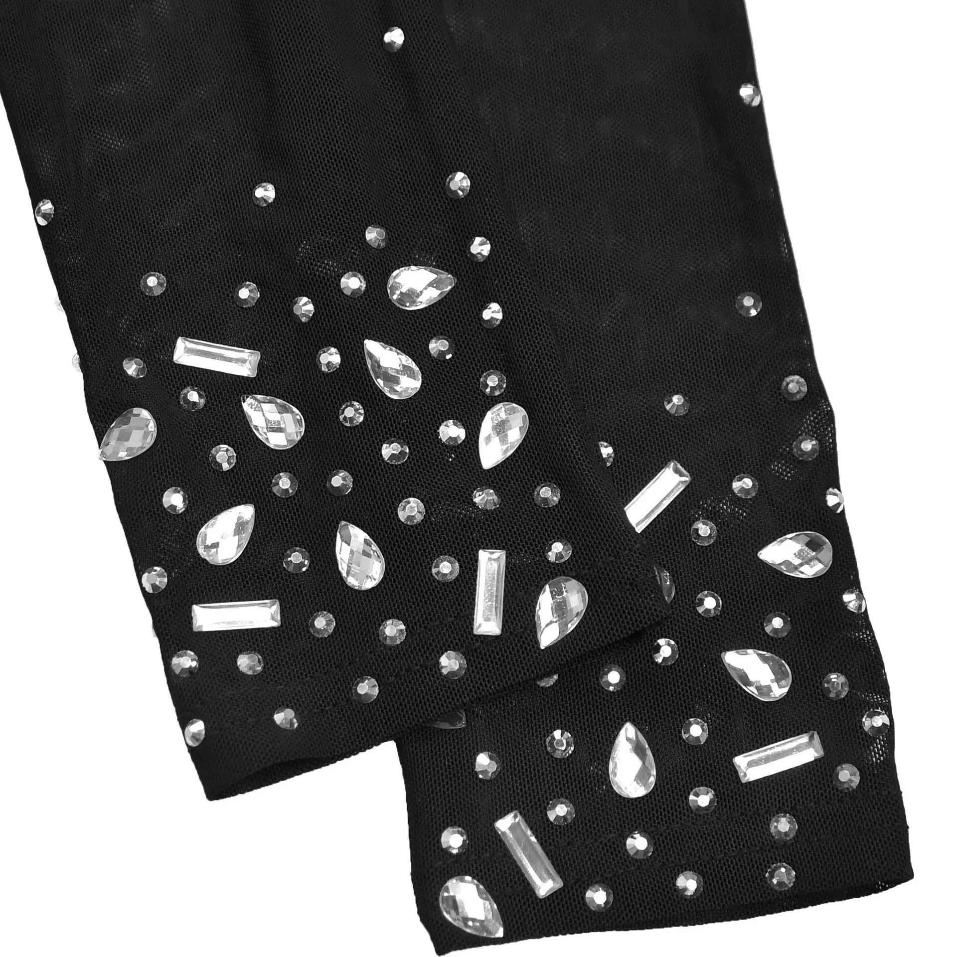 GLCMYAYA 2026 Fall Diamonds See Through O-neck Women Long Sleeve Bodycon Mini Dress Birthday Party Evening Sexy Maxi Dresses