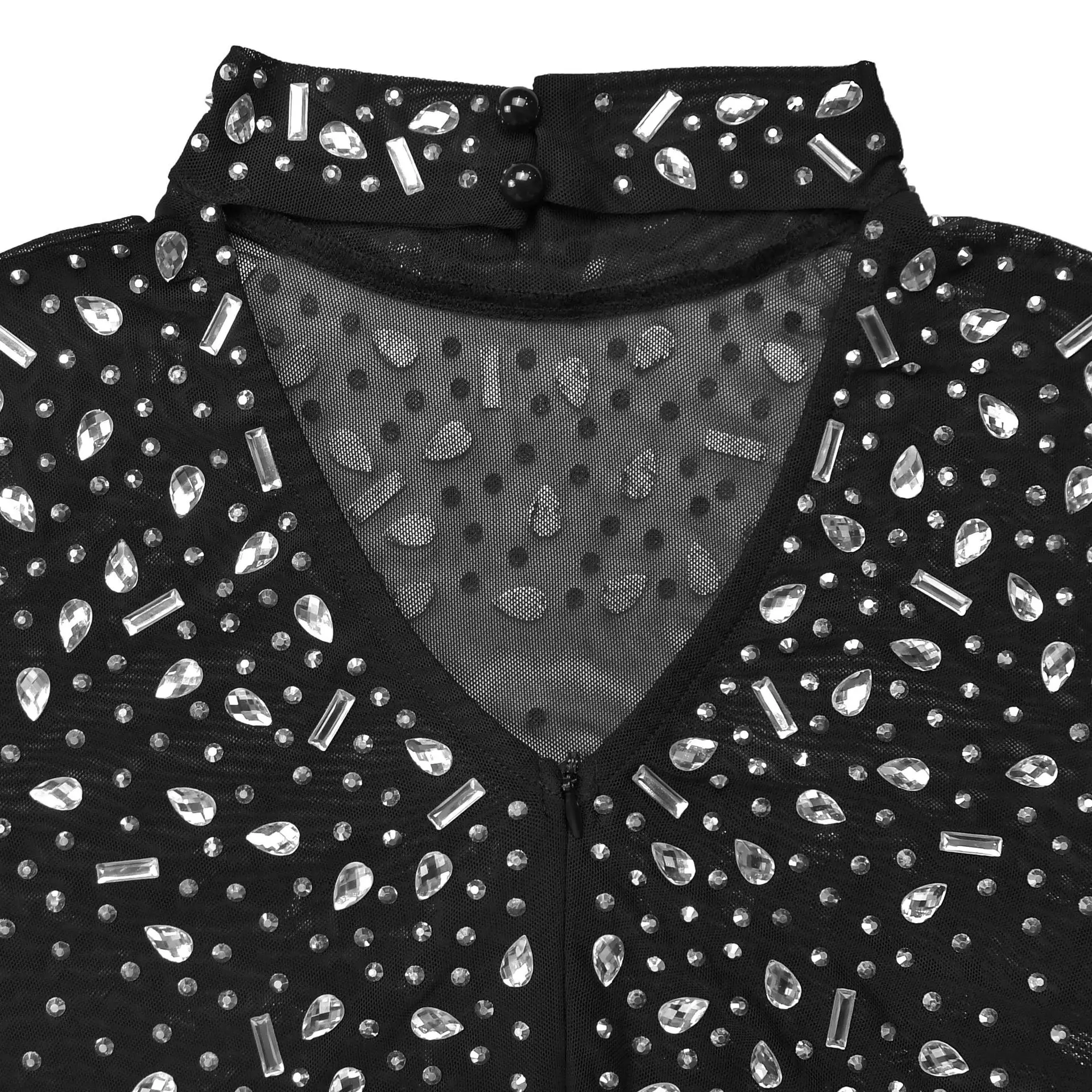 GLCMYAYA 2026 Fall Diamonds See Through O-neck Women Long Sleeve Bodycon Mini Dress Birthday Party Evening Sexy Maxi Dresses