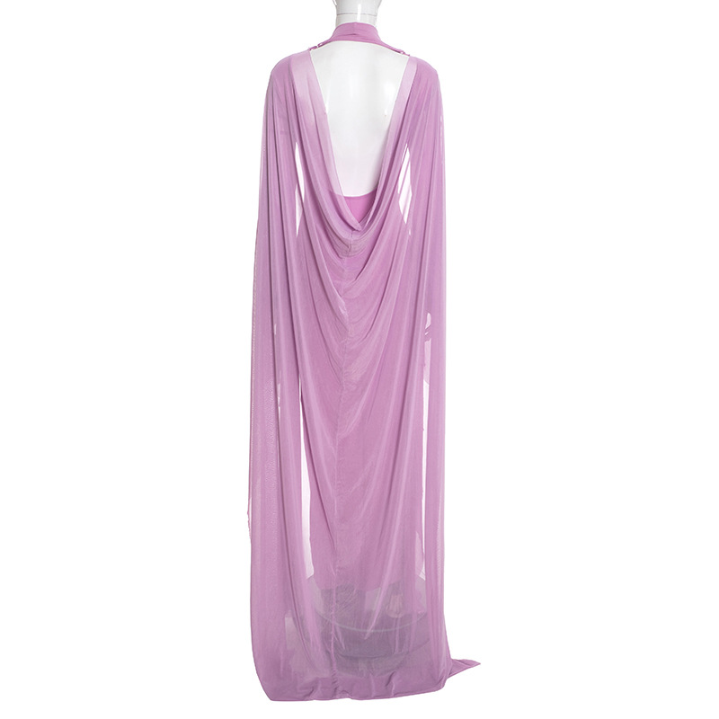 CM.YAYA Women Cloak Long Sleeve Backless Ruffles Ruched Formal Maxi Dress 2026 Elegant Education Party Cocktail Long Dresses CM.YAYA Women Cloak Long Sleeve Backless Ruffles Ruched Formal Maxi Dress 2026 Elegant Education Party Cocktail Long Dresses