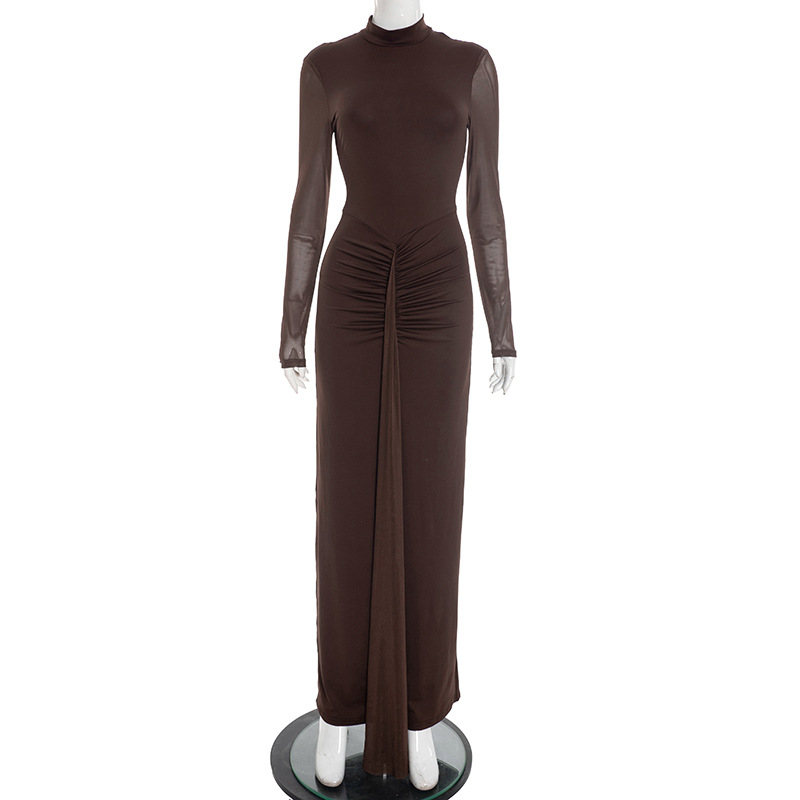 CM.YAYA Women Cloak Long Sleeve Backless Ruffles Ruched Formal Maxi Dress 2026 Elegant Education Party Cocktail Long Dresses CM.YAYA Women Cloak Long Sleeve Backless Ruffles Ruched Formal Maxi Dress 2026 Elegant Education Party Cocktail Long Dresses