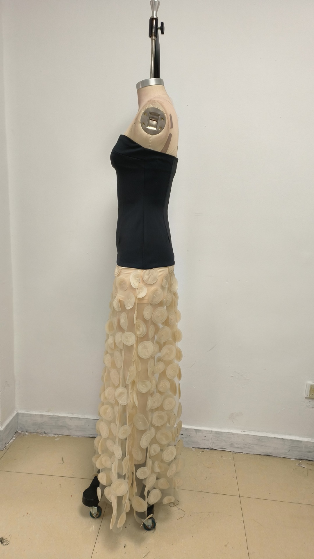 GLCMYAYA Women Applique Patchwork Strapless Bodycon Midi Maxi Long Dress 2025 Summer Birthday Vacation Holiday Dresses Vestidos