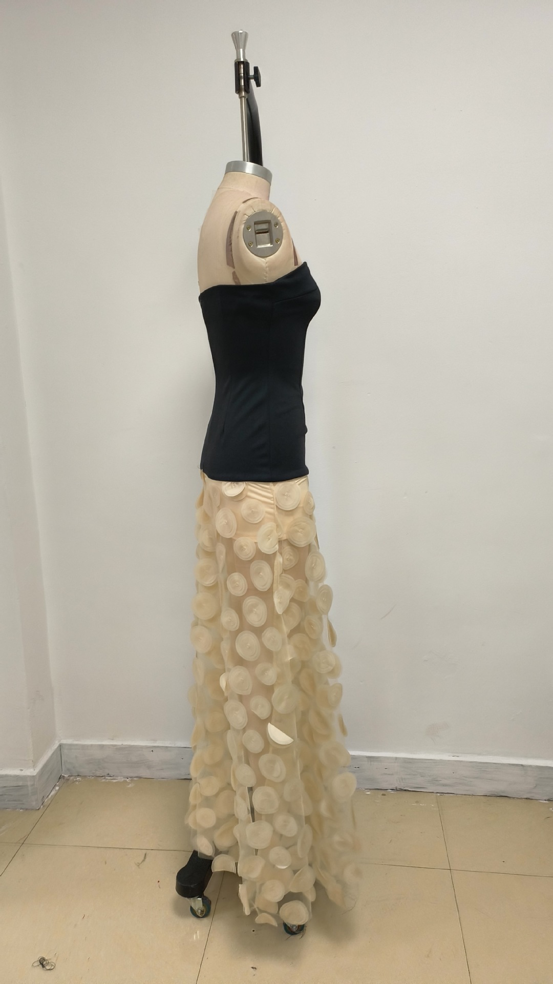 GLCMYAYA Women Applique Patchwork Strapless Bodycon Midi Maxi Long Dress 2025 Summer Birthday Vacation Holiday Dresses Vestidos