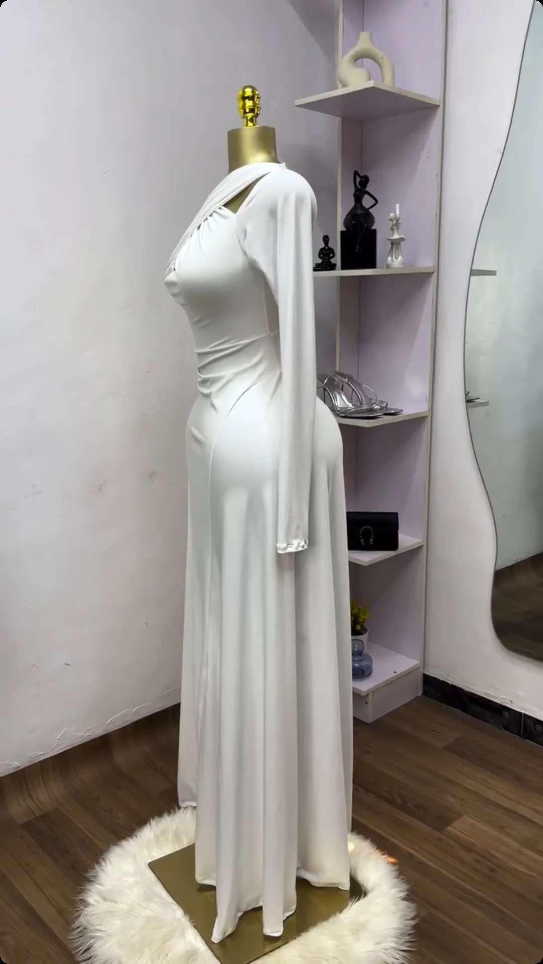 CM.YAYA 2025 Summer Women O-neck Long Sleeve Mermaid Maxi Dress Birthday Beach Sexy Night Party Club Long Dresses CM.YAYA 2025 Summer Women O-neck Long Sleeve Mermaid Maxi Dress Birthday Beach Sexy Night Party Club Long Dresses