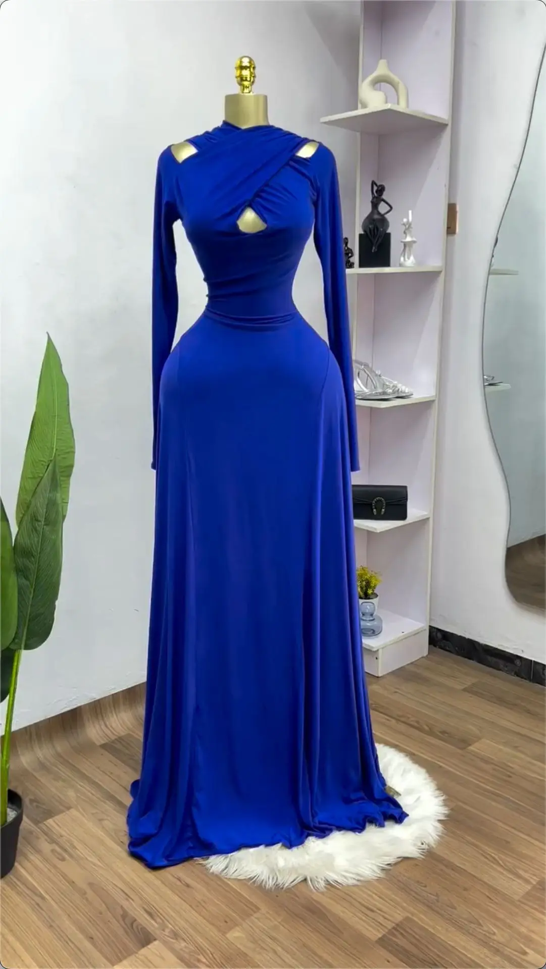 CM.YAYA 2025 Summer Women O-neck Long Sleeve Mermaid Maxi Dress Birthday Beach Sexy Night Party Club Long Dresses CM.YAYA 2025 Summer Women O-neck Long Sleeve Mermaid Maxi Dress Birthday Beach Sexy Night Party Club Long Dresses