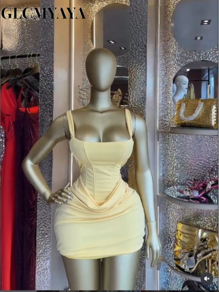 CM.YAYA Women Pile Waist Lace Up Back Bodycon Midi Tank Dress 2026 Street Fashion Party Education Mini Holiday Dresses Vestido CM.YAYA Women Pile Waist Lace Up Back Bodycon Midi Tank Dress 2026 Street Fashion Party Education Mini Holiday Dresses Vestido