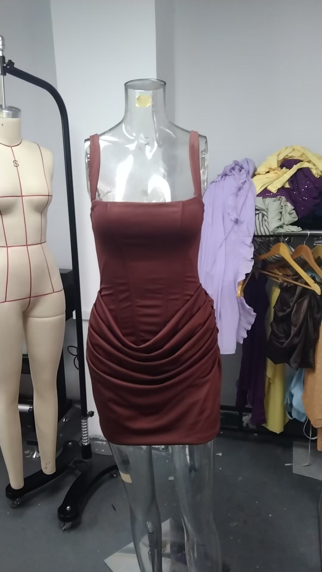 CM.YAYA Women Pile Waist Lace Up Back Bodycon Midi Tank Dress 2026 Street Fashion Party Education Mini Holiday Dresses Vestido CM.YAYA Women Pile Waist Lace Up Back Bodycon Midi Tank Dress 2026 Street Fashion Party Education Mini Holiday Dresses Vestido