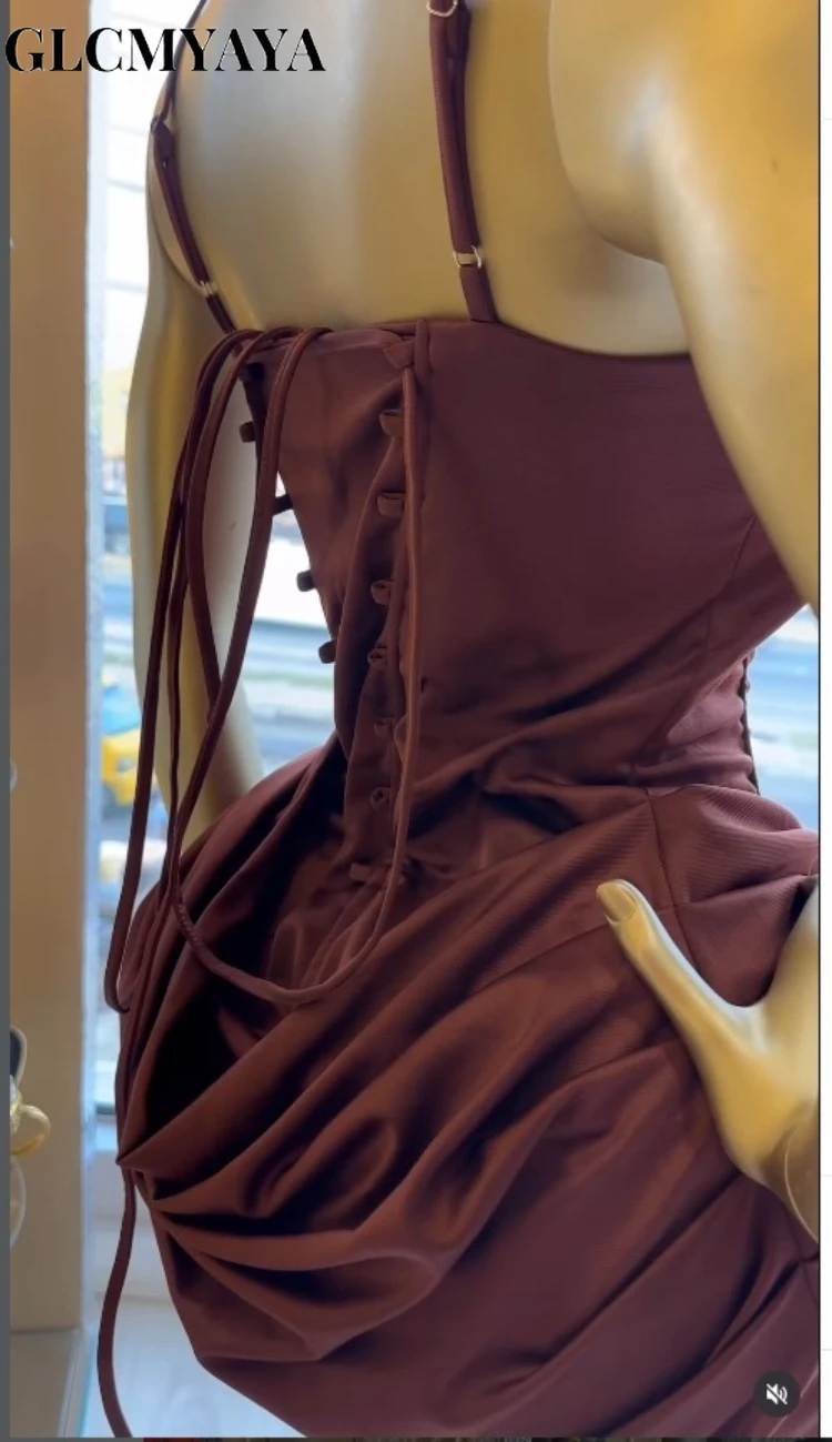 CM.YAYA Women Pile Waist Lace Up Back Bodycon Midi Tank Dress 2026 Street Fashion Party Education Mini Holiday Dresses Vestido CM.YAYA Women Pile Waist Lace Up Back Bodycon Midi Tank Dress 2026 Street Fashion Party Education Mini Holiday Dresses Vestido