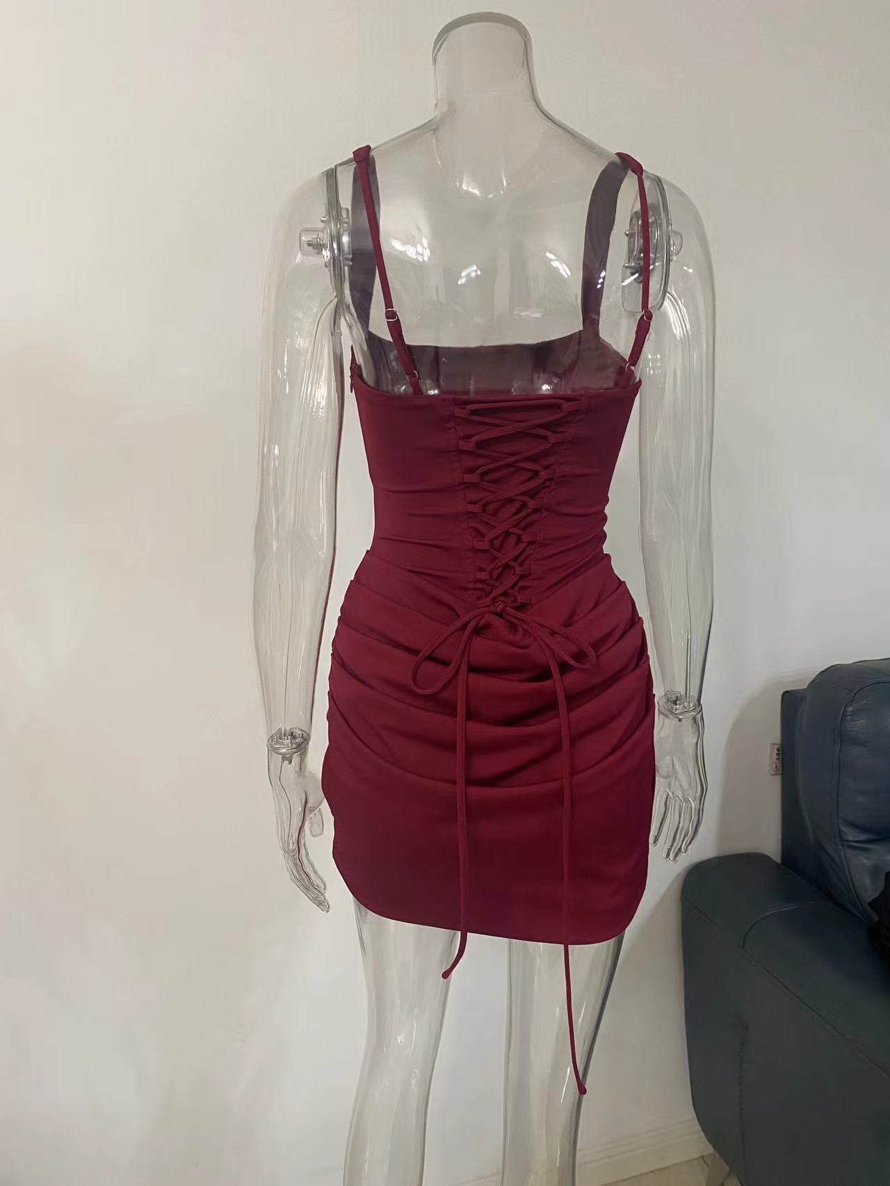 CM.YAYA Women Pile Waist Lace Up Back Bodycon Midi Tank Dress 2026 Street Fashion Party Education Mini Holiday Dresses Vestido CM.YAYA Women Pile Waist Lace Up Back Bodycon Midi Tank Dress 2026 Street Fashion Party Education Mini Holiday Dresses Vestido