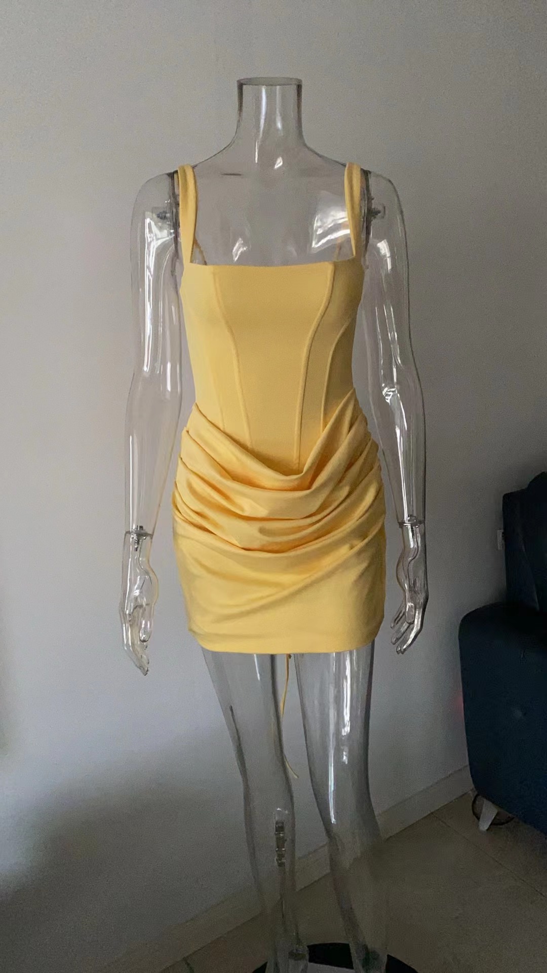 CM.YAYA Women Pile Waist Lace Up Back Bodycon Midi Tank Dress 2026 Street Fashion Party Education Mini Holiday Dresses Vestido CM.YAYA Women Pile Waist Lace Up Back Bodycon Midi Tank Dress 2026 Street Fashion Party Education Mini Holiday Dresses Vestido