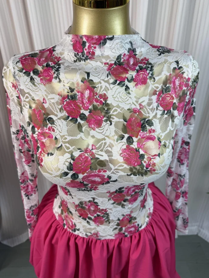 CM.YAYA Women Long Sleeve Lace Patchwork Ball Gown Smock Mini Dress 2026 Streetwear Activewear Fashion Birthday Holiday Dresses