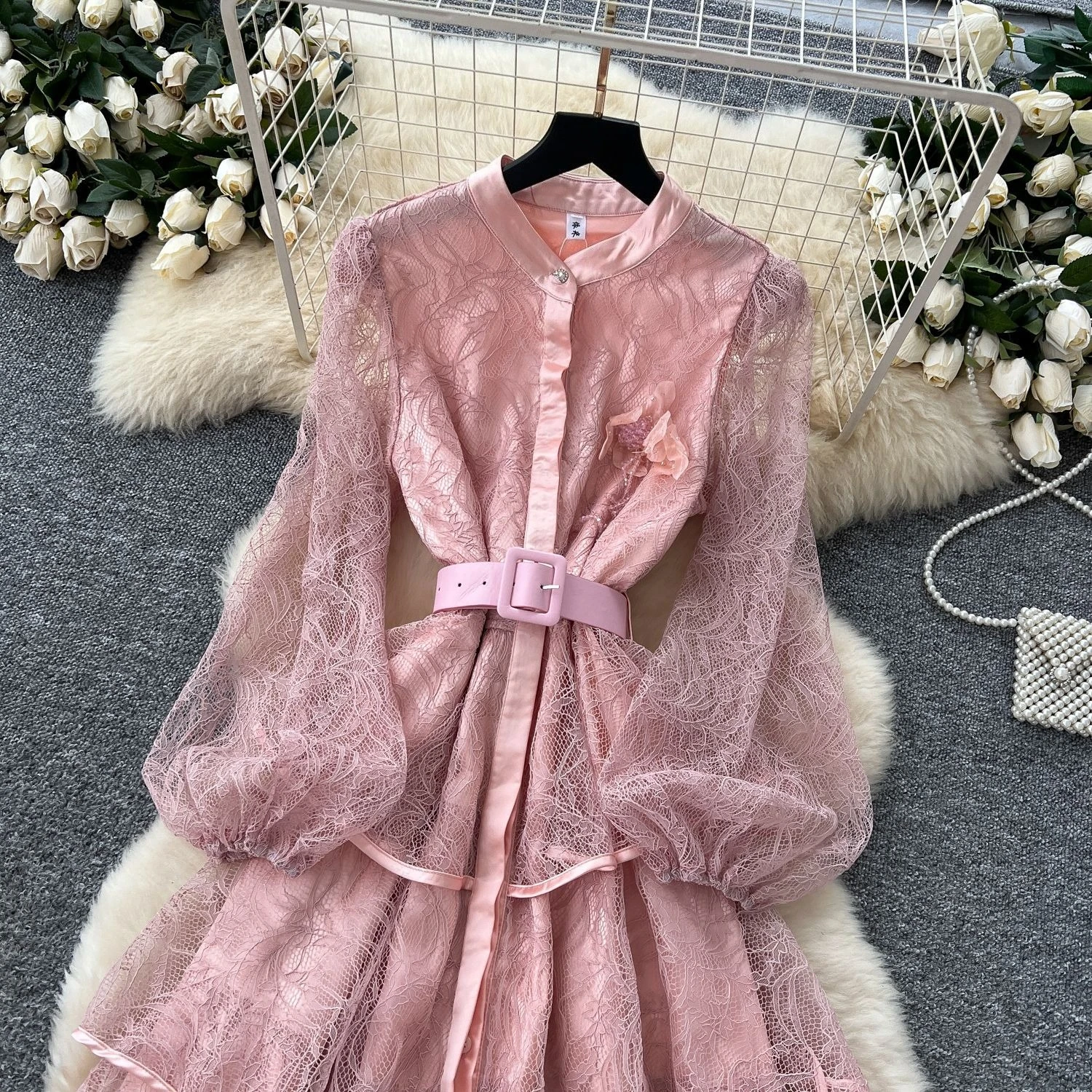 GLCMYAYA Women Lace Camcading Ruffles Tierred Big Swing Ball Gown Smock Maxi Long Dress 2025 Vacation Sexy Party Vestido Dresses