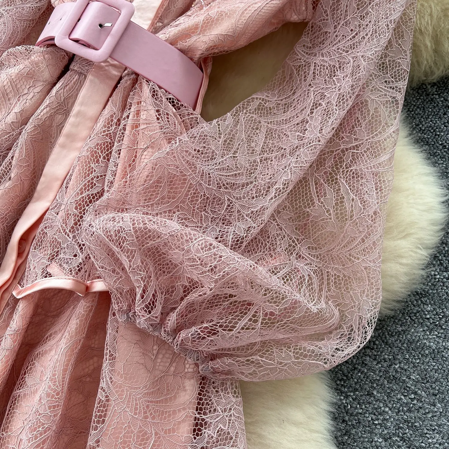 GLCMYAYA Women Lace Camcading Ruffles Tierred Big Swing Ball Gown Smock Maxi Long Dress 2025 Vacation Sexy Party Vestido Dresses