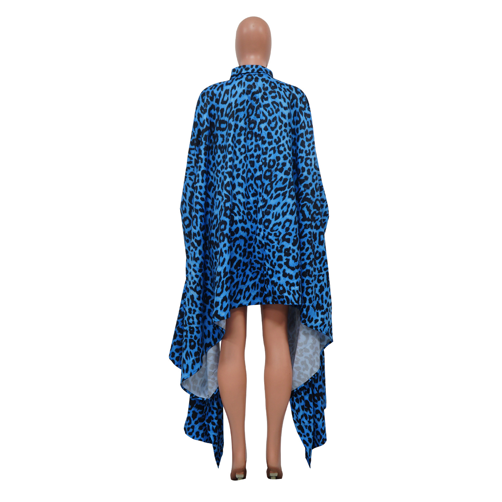 CM.YAYA Fashion Women Leopard Batwing Long Sleeve Button Front Stand Collar Dress 2023 Vintage Streetwear Loose Vestidos Dresses CM.YAYA Fashion Women Leopard Batwing Long Sleeve Button Front Stand Collar Dress 2023 Vintage Streetwear Loose Vestidos Dresses