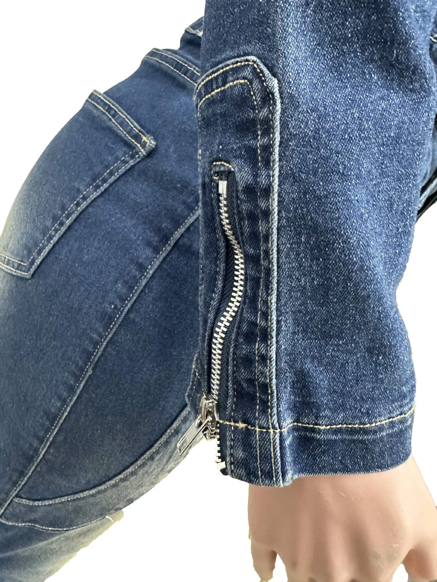 CM.YAYA Washed Denim Women's Set Full Sleeve Jacket and Long Jeans Pants Suit 2025 Fall Party Street Two 2 Piece Set Outfit