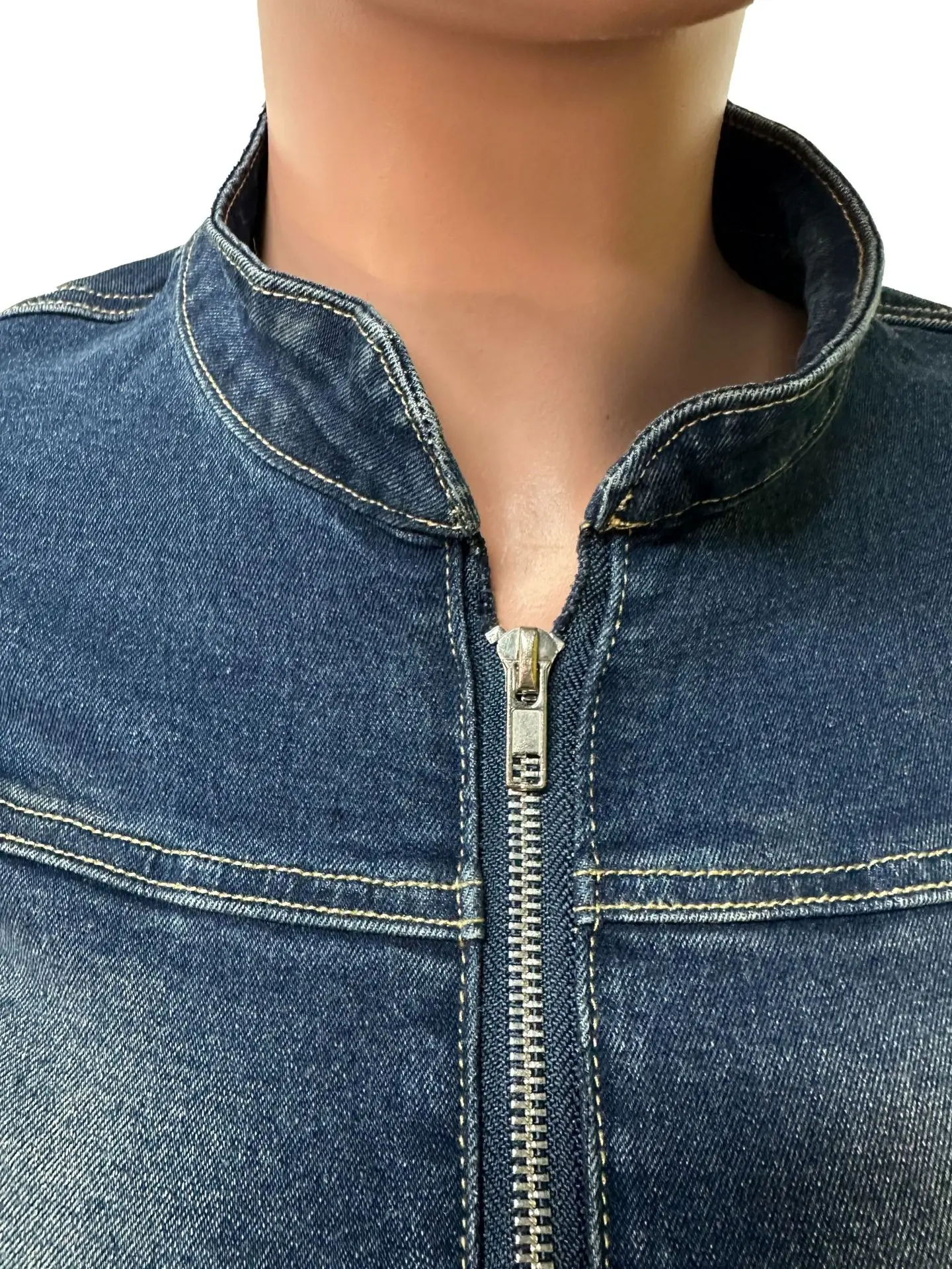 CM.YAYA Washed Denim Women's Set Full Sleeve Jacket and Long Jeans Pants Suit 2025 Fall Party Street Two 2 Piece Set Outfit