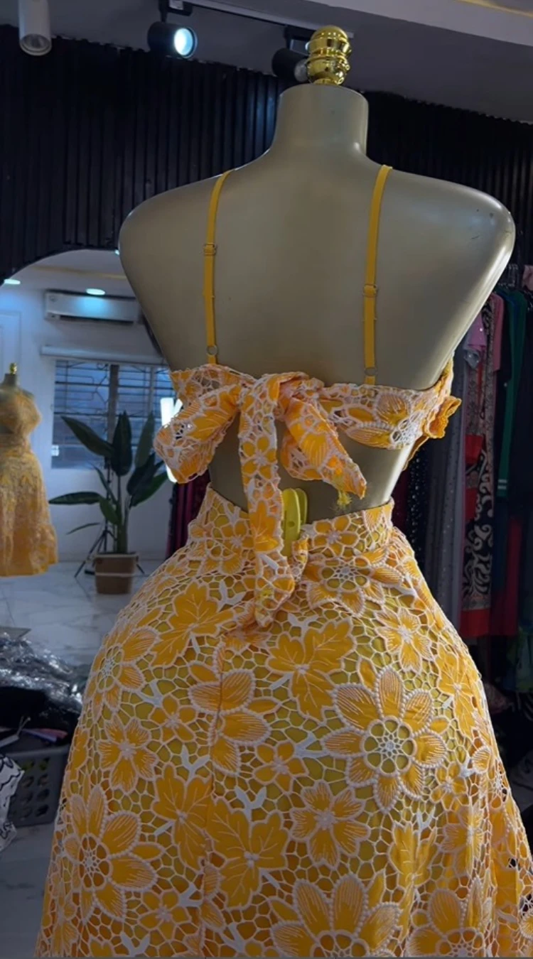 CM.YAYA Women Halter Neck Sleeveless Backless Lace Embroidery Maxi Long Dress Summer Birthday Vacation Beach Holiday Dresses CM.YAYA Women Halter Neck Sleeveless Backless Lace Embroidery Maxi Long Dress Summer Birthday Vacation Beach Holiday Dresses