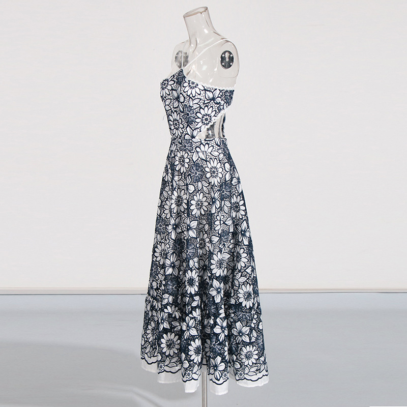 CM.YAYA Women Halter Neck Sleeveless Backless Lace Embroidery Maxi Long Dress Summer Birthday Vacation Beach Holiday Dresses CM.YAYA Women Halter Neck Sleeveless Backless Lace Embroidery Maxi Long Dress Summer Birthday Vacation Beach Holiday Dresses