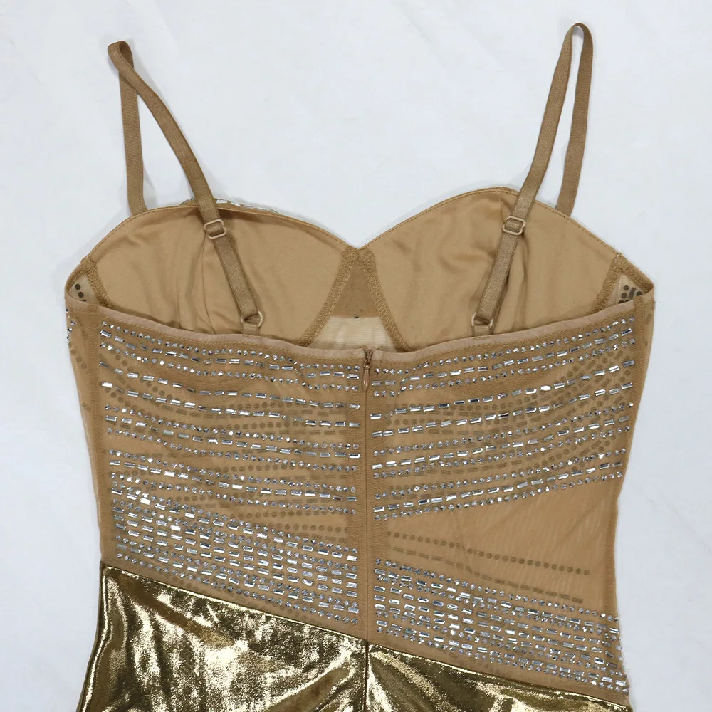 CM.YAYA Summer Sleeveless Split Rhinestone Long Dress mesh see through Fashion Evening Vestidos Sexy Party Club Birthday Dresses