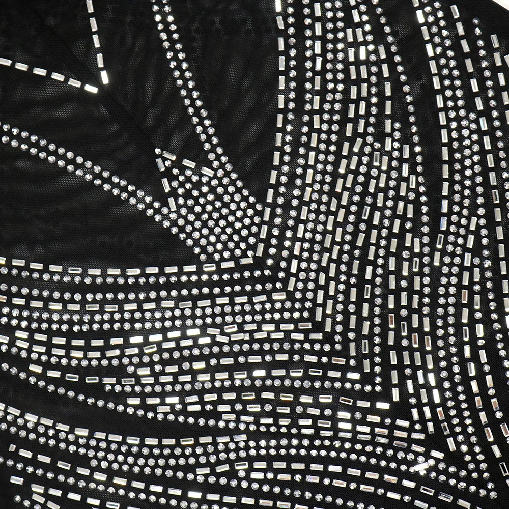 CM.YAYA Women Mesh See Though Diamonds Hot Rhinestones Sleeveless Strap Maxi Long Dress 2025 Sexy Party Evening Vestidos Dresses