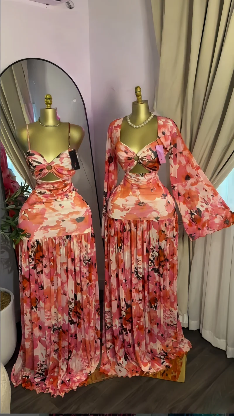 CM.YAYA Women Sleeveless Floral Printed V-neck Strap Ruffles Maxi Bodycon Dress 2026 Street Beach Even Birthday Party Dresses CM.YAYA Women Sleeveless Floral Printed V-neck Strap Ruffles Maxi Bodycon Dress 2026 Street Beach Even Birthday Party Dresses