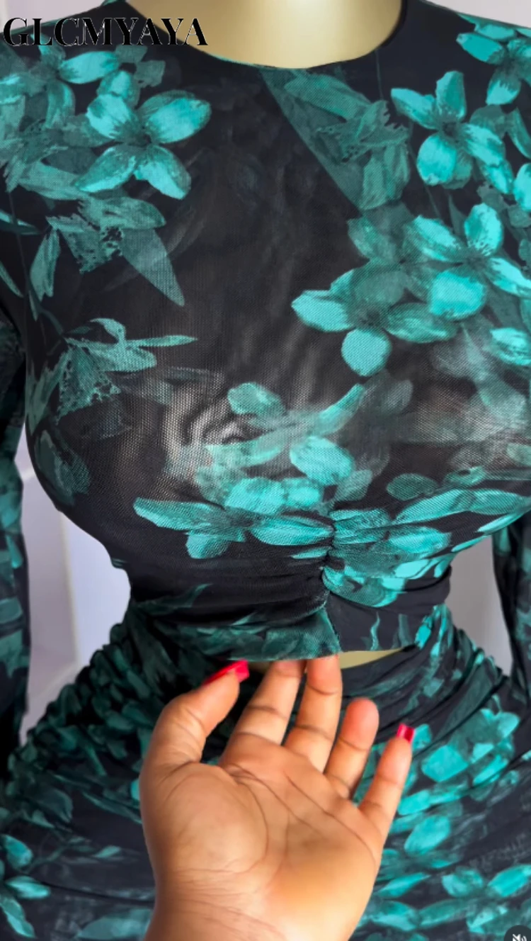 GLCMYAYA Women Floral Printed Bodycon Cutout Front Stacked Ruched Ruffles Mermaid Maxi Dress 2026 Parties Long Dresses Vestidos GLCMYAYA Women Floral Printed Bodycon Cutout Front Stacked Ruched Ruffles Mermaid Maxi Dress 2026 Parties Long Dresses Vestidos