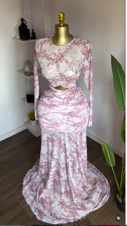 GLCMYAYA Women Floral Printed Bodycon Cutout Front Stacked Ruched Ruffles Mermaid Maxi Dress 2026 Parties Long Dresses Vestidos GLCMYAYA Women Floral Printed Bodycon Cutout Front Stacked Ruched Ruffles Mermaid Maxi Dress 2026 Parties Long Dresses Vestidos