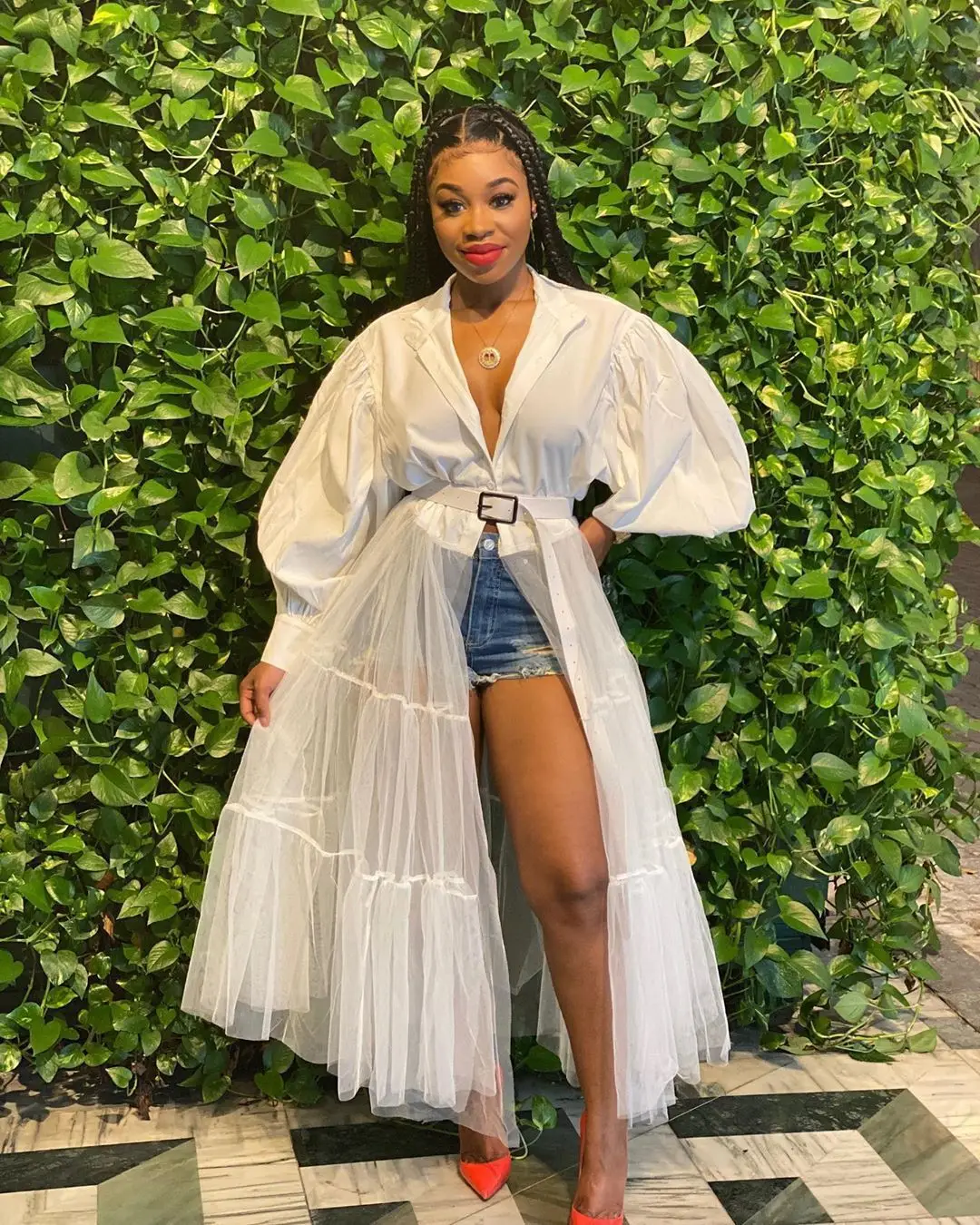 CM.YAYA Women Summer Long Sleeve Maxi Blouses Mesh Patchwork Long Dress Vintage Sexy Club Maxi Dresses