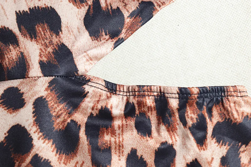 CM.YAYA Women Sexy Leopard Print Sleeveless Halter Backless Mini Dress Bodycon V-Neck Night Club Party Street Irregular Dresses