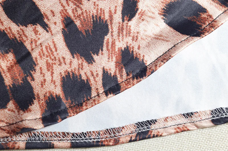 CM.YAYA Women Sexy Leopard Print Sleeveless Halter Backless Mini Dress Bodycon V-Neck Night Club Party Street Irregular Dresses