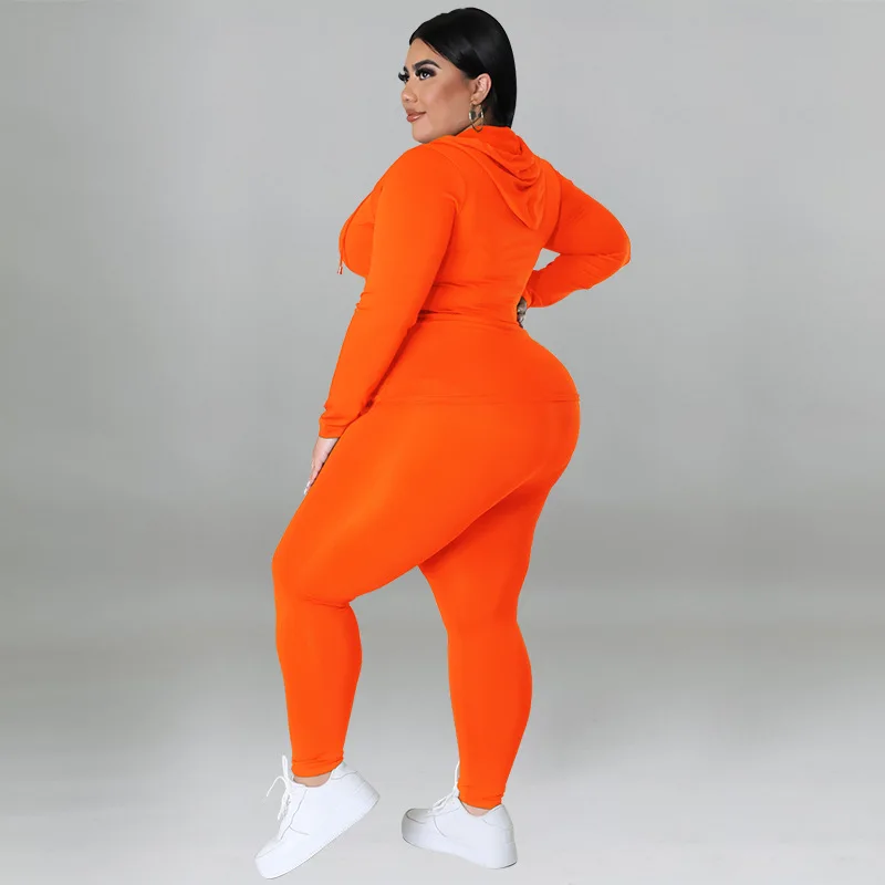 CM.YAYA Elegant Plus Size Women's Set Ong Sleeve Track Zip Sweatshirt and Pants Set Fashion Tracksuit Two 2 Piece Set Outfits CM.YAYA Elegant Plus Size Women's Set Ong Sleeve Track Zip Sweatshirt and Pants Set Fashion Tracksuit Two 2 Piece Set Outfits