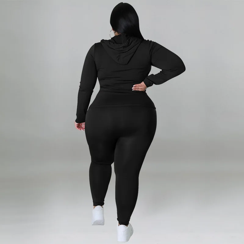 CM.YAYA Elegant Plus Size Women's Set Ong Sleeve Track Zip Sweatshirt and Pants Set Fashion Tracksuit Two 2 Piece Set Outfits CM.YAYA Elegant Plus Size Women's Set Ong Sleeve Track Zip Sweatshirt and Pants Set Fashion Tracksuit Two 2 Piece Set Outfits