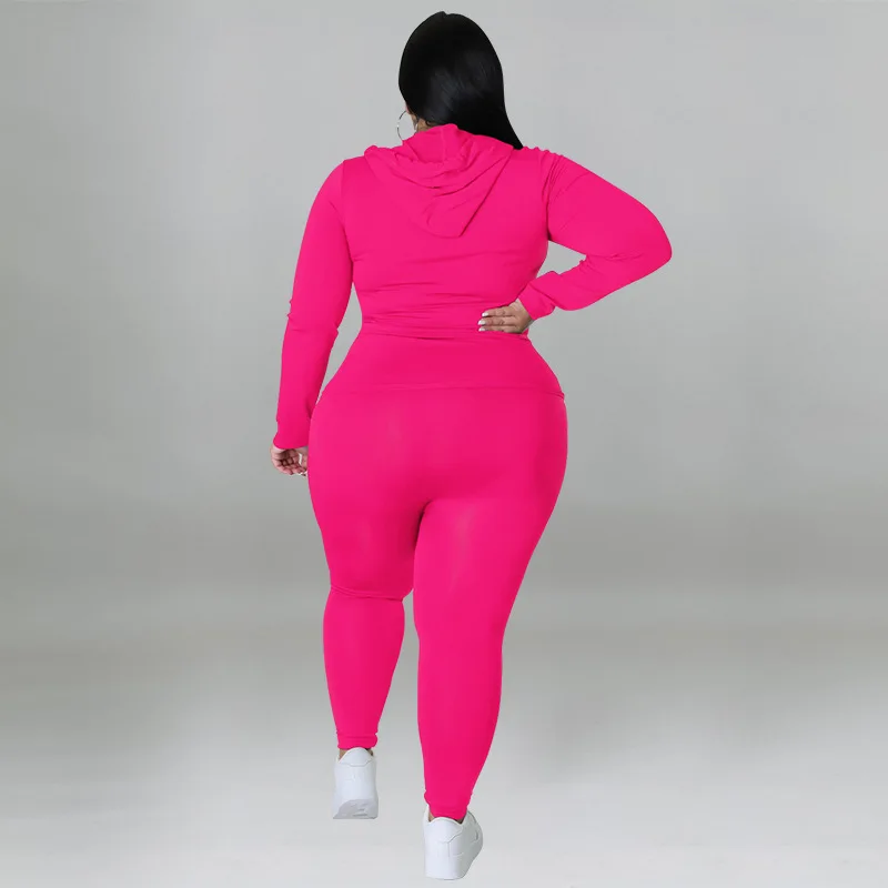 CM.YAYA Elegant Plus Size Women's Set Ong Sleeve Track Zip Sweatshirt and Pants Set Fashion Tracksuit Two 2 Piece Set Outfits CM.YAYA Elegant Plus Size Women's Set Ong Sleeve Track Zip Sweatshirt and Pants Set Fashion Tracksuit Two 2 Piece Set Outfits