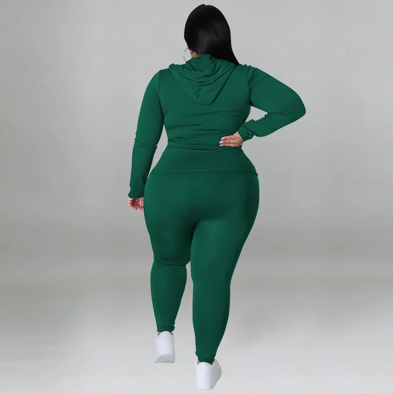CM.YAYA Elegant Plus Size Women's Set Ong Sleeve Track Zip Sweatshirt and Pants Set Fashion Tracksuit Two 2 Piece Set Outfits CM.YAYA Elegant Plus Size Women's Set Ong Sleeve Track Zip Sweatshirt and Pants Set Fashion Tracksuit Two 2 Piece Set Outfits