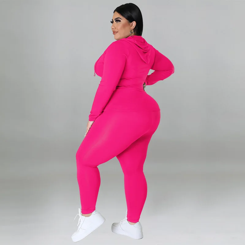CM.YAYA Elegant Plus Size Women's Set Ong Sleeve Track Zip Sweatshirt and Pants Set Fashion Tracksuit Two 2 Piece Set Outfits CM.YAYA Elegant Plus Size Women's Set Ong Sleeve Track Zip Sweatshirt and Pants Set Fashion Tracksuit Two 2 Piece Set Outfits