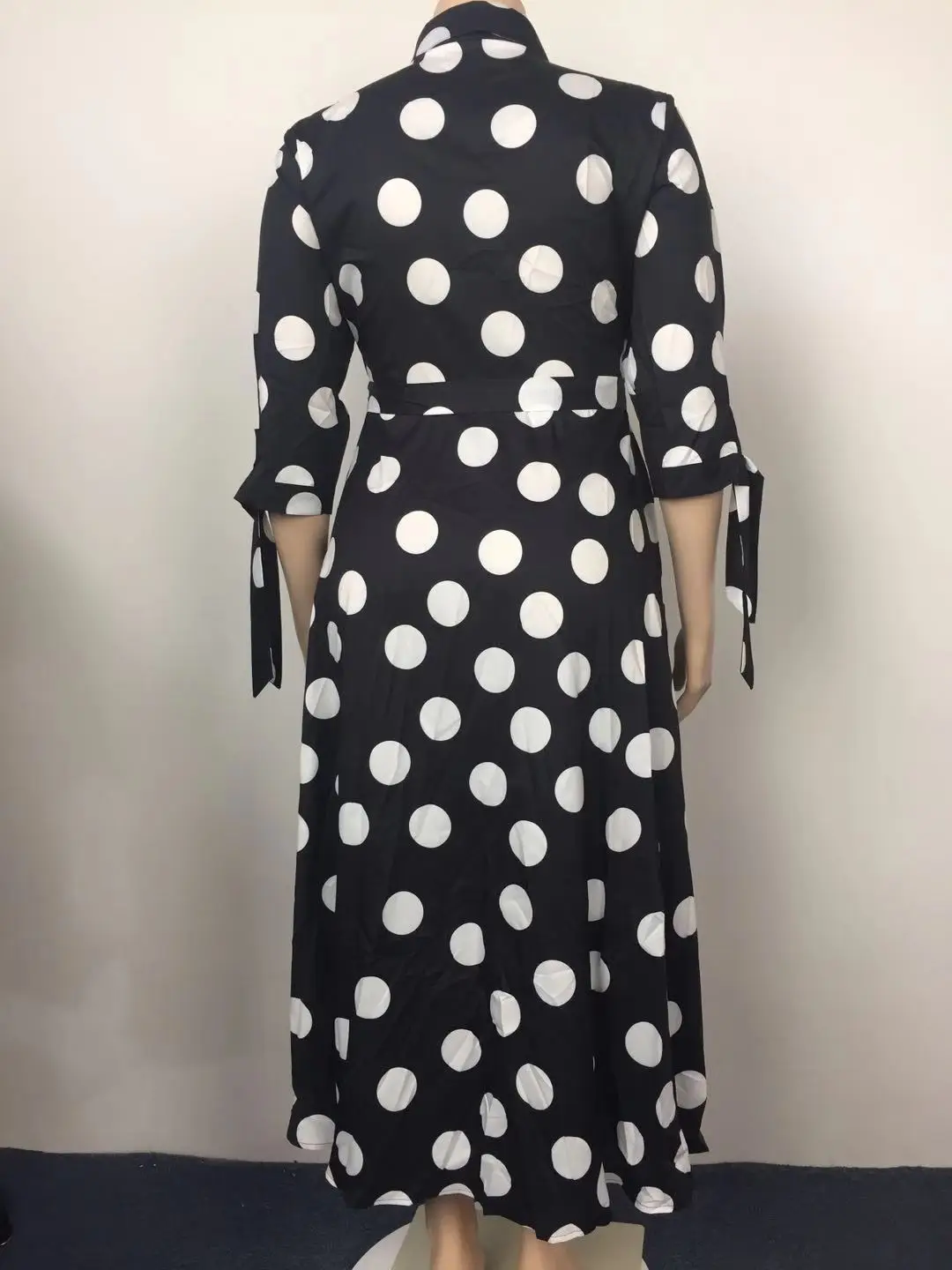 CM.YAYA Autumn Dot Print Button Up Plus Size XL-5XL Women Blousers Maxi Dress Vestidos Streetwear Long Dresses Vestidos CM.YAYA Autumn Dot Print Button Up Plus Size XL-5XL Women Blousers Maxi Dress Vestidos Streetwear Long Dresses Vestidos
