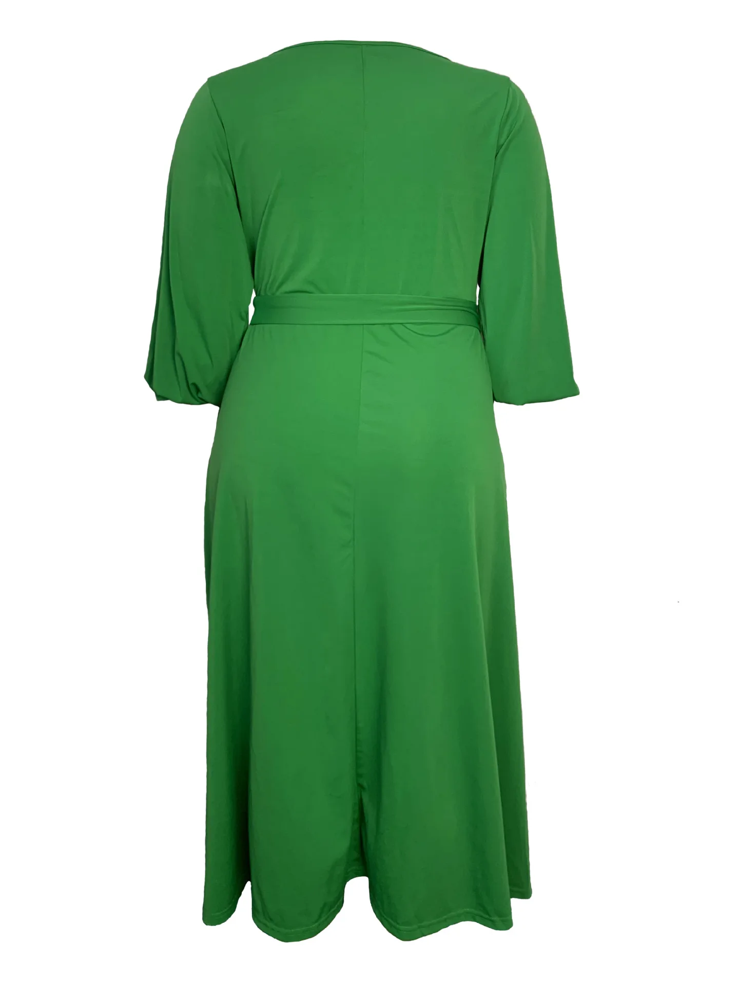 CM.YAYA 2024 Plus Size Summer Solid Sexy Half-Sleeve O-Neck Long Maxi Women Dress Belt Night Club Casual Beach Party Dresses