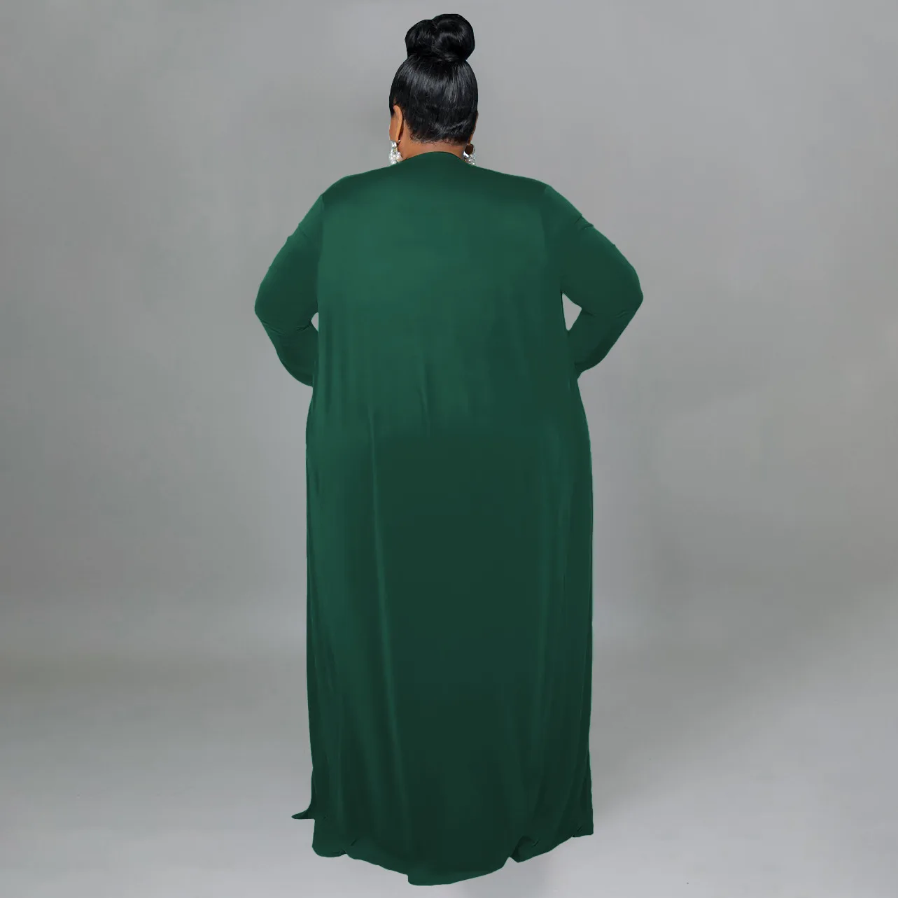 CM.YAYA Plus Size Women Straight Pants Suit + Long Open Stitch Clock + Tank Matching 3-piece Set Outftis Street Curve Tracksuit CM.YAYA Plus Size Women Straight Pants Suit + Long Open Stitch Clock + Tank Matching 3-piece Set Outftis Street Curve Tracksuit