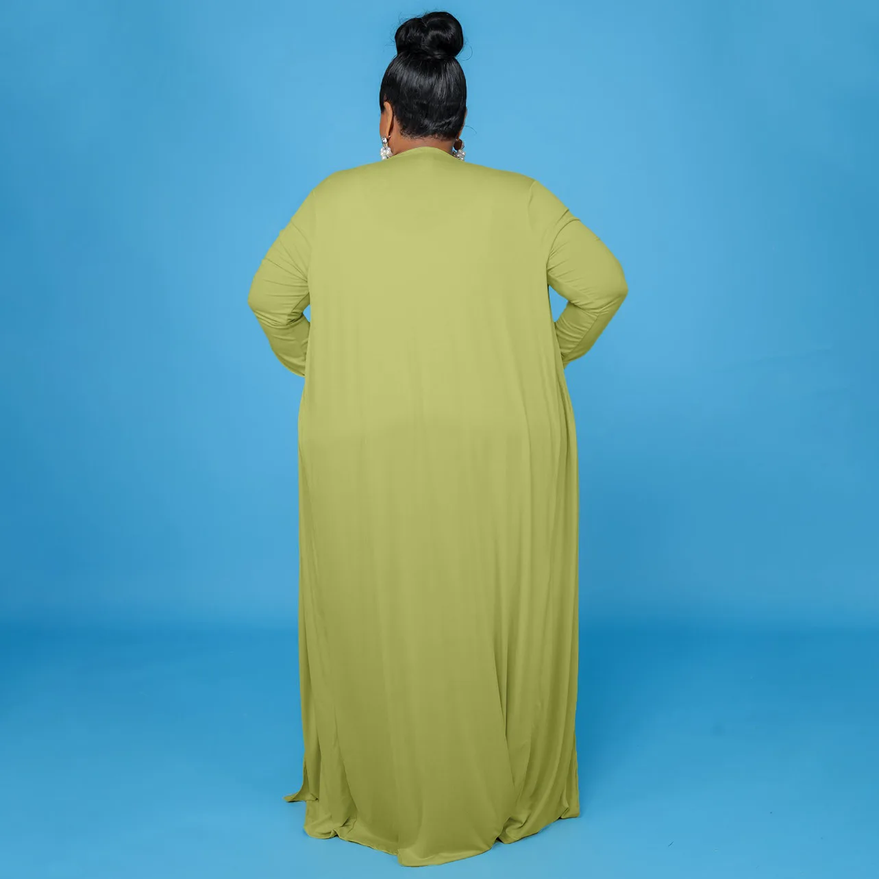 CM.YAYA Plus Size Women Straight Pants Suit + Long Open Stitch Clock + Tank Matching 3-piece Set Outftis Street Curve Tracksuit CM.YAYA Plus Size Women Straight Pants Suit + Long Open Stitch Clock + Tank Matching 3-piece Set Outftis Street Curve Tracksuit